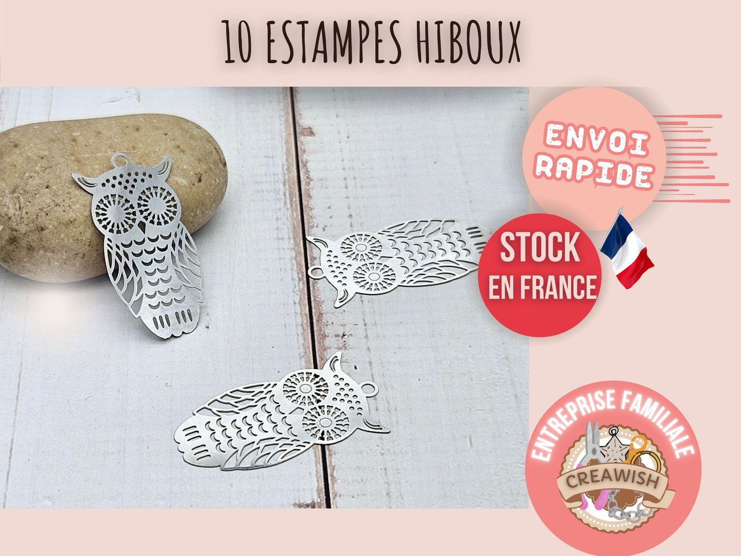 10 estampes filigrane hiboux