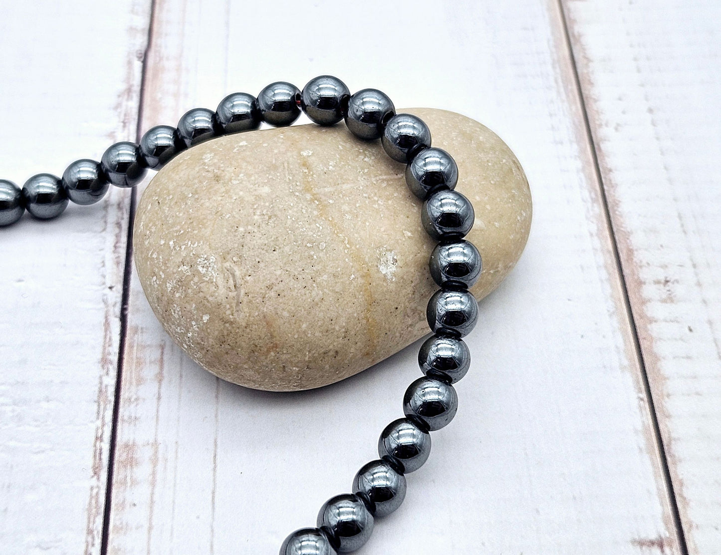 68 perles hématite non magnétique 6mm