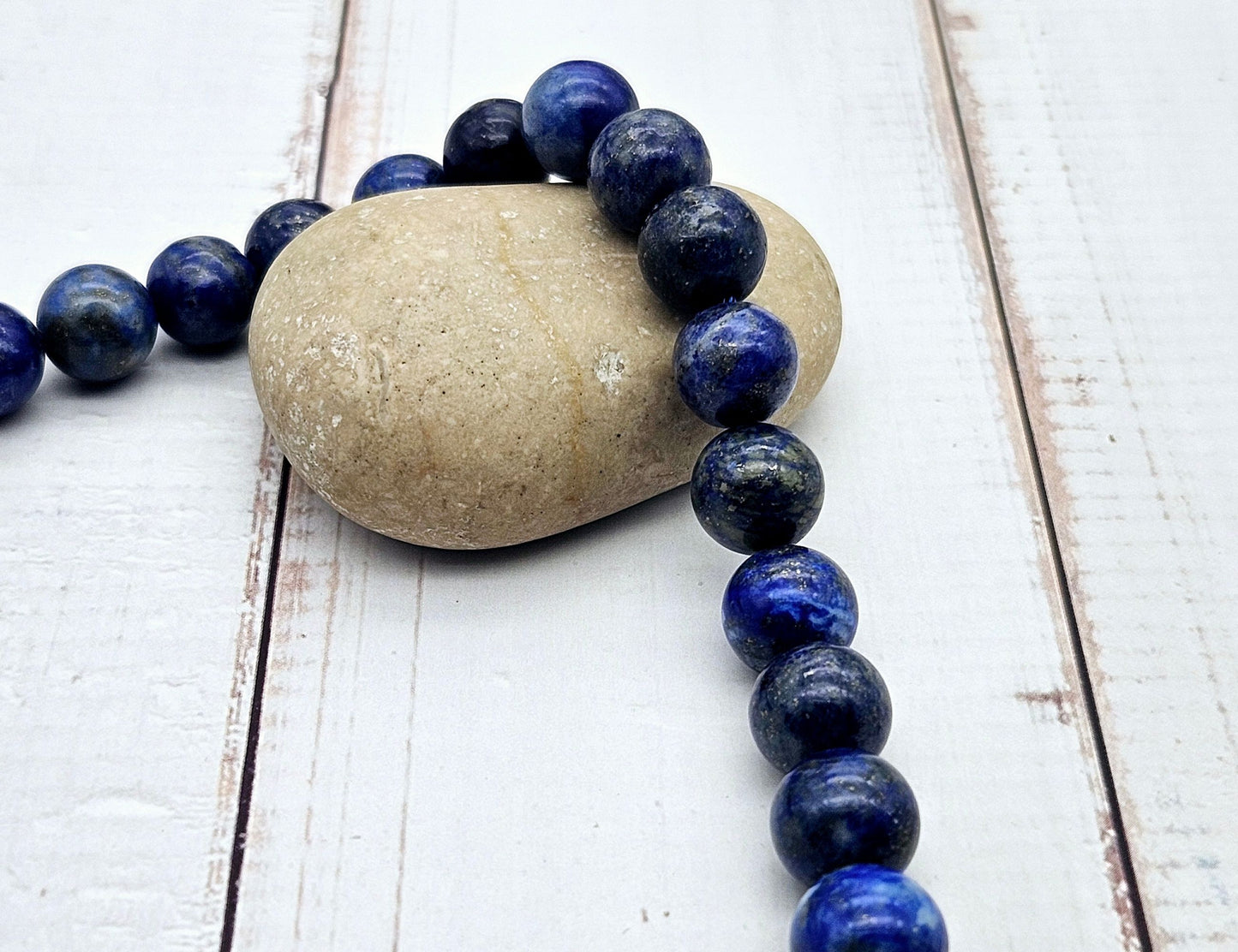 10 perles lapis lazuli 10mm