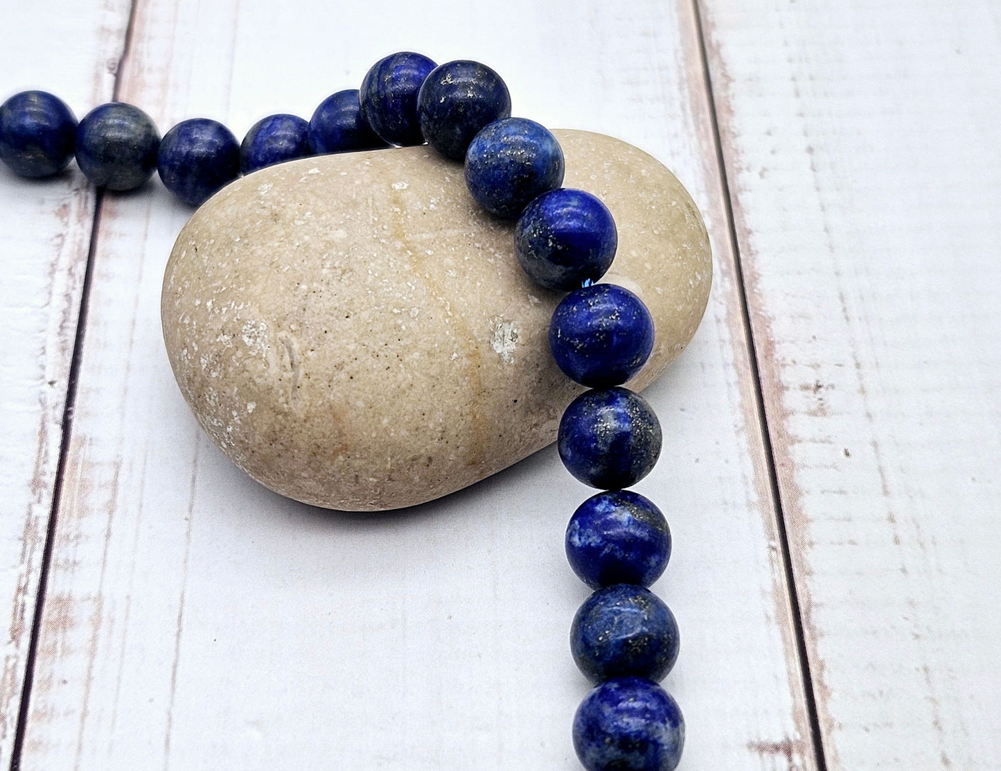 10 perles lapis lazuli 8mm