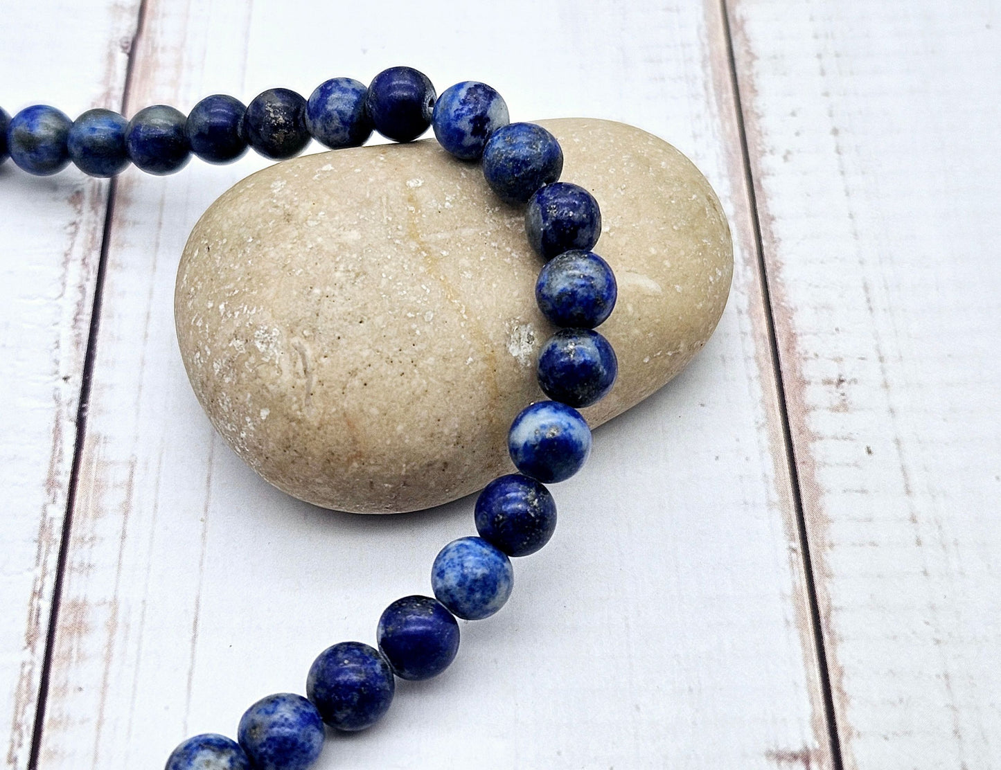 20 perles lapis lazuli 6mm