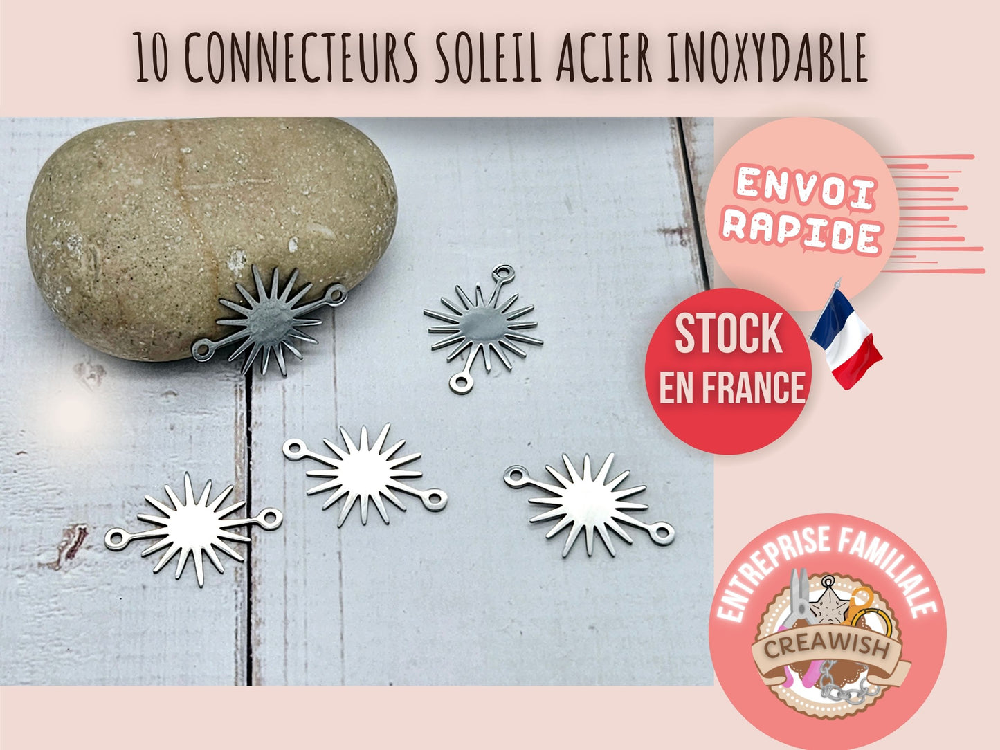 10 connecteurs soleil acier inoxydable