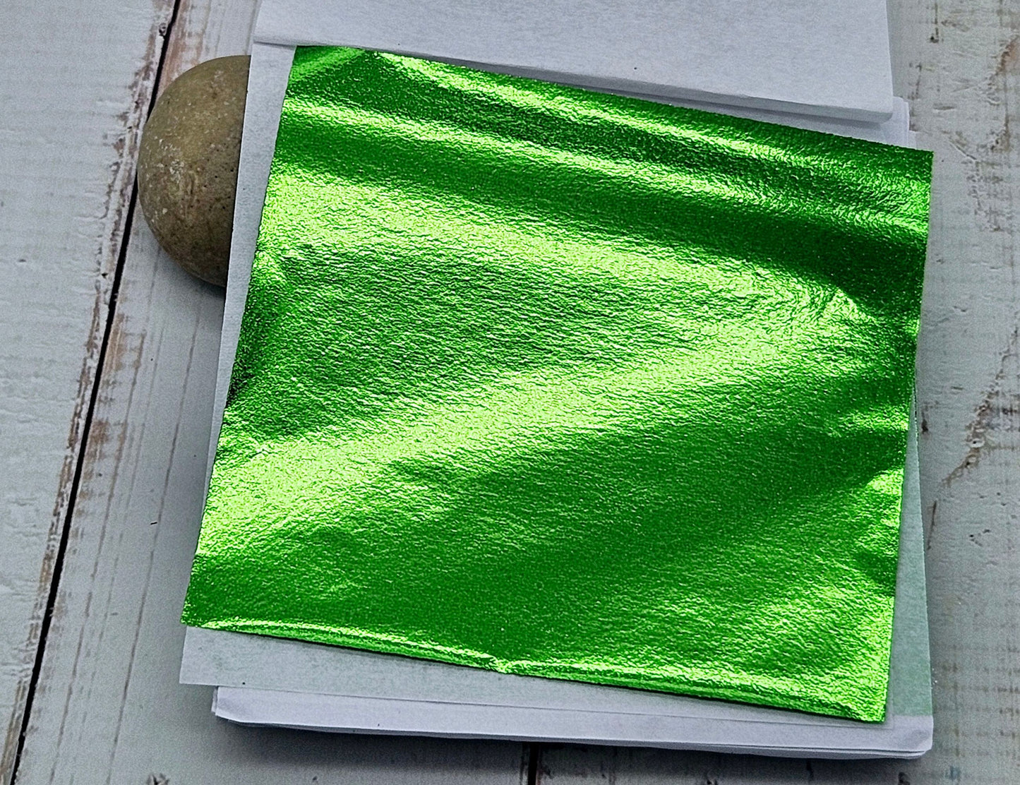 100 Feuilles à Dorer - Couleur vert (8x8 cm)