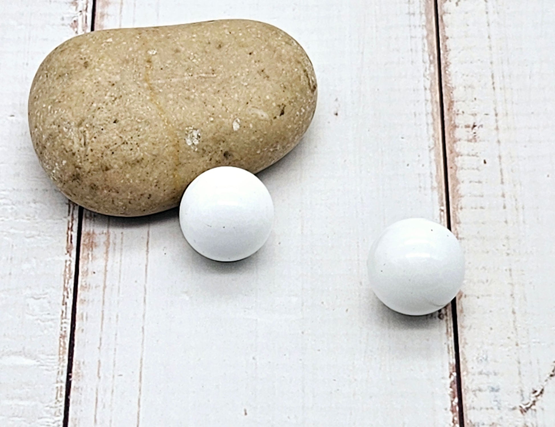 2 perles sonores 16mm couleur blanc création bolas de grossesse