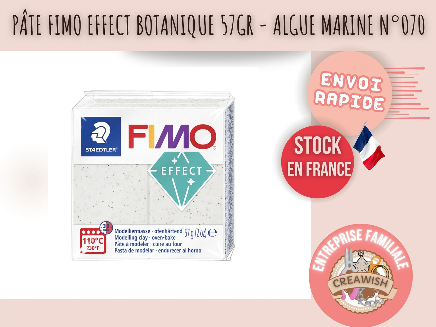 Pâte Fimo Effect botanique 57g – Algue marine n°070