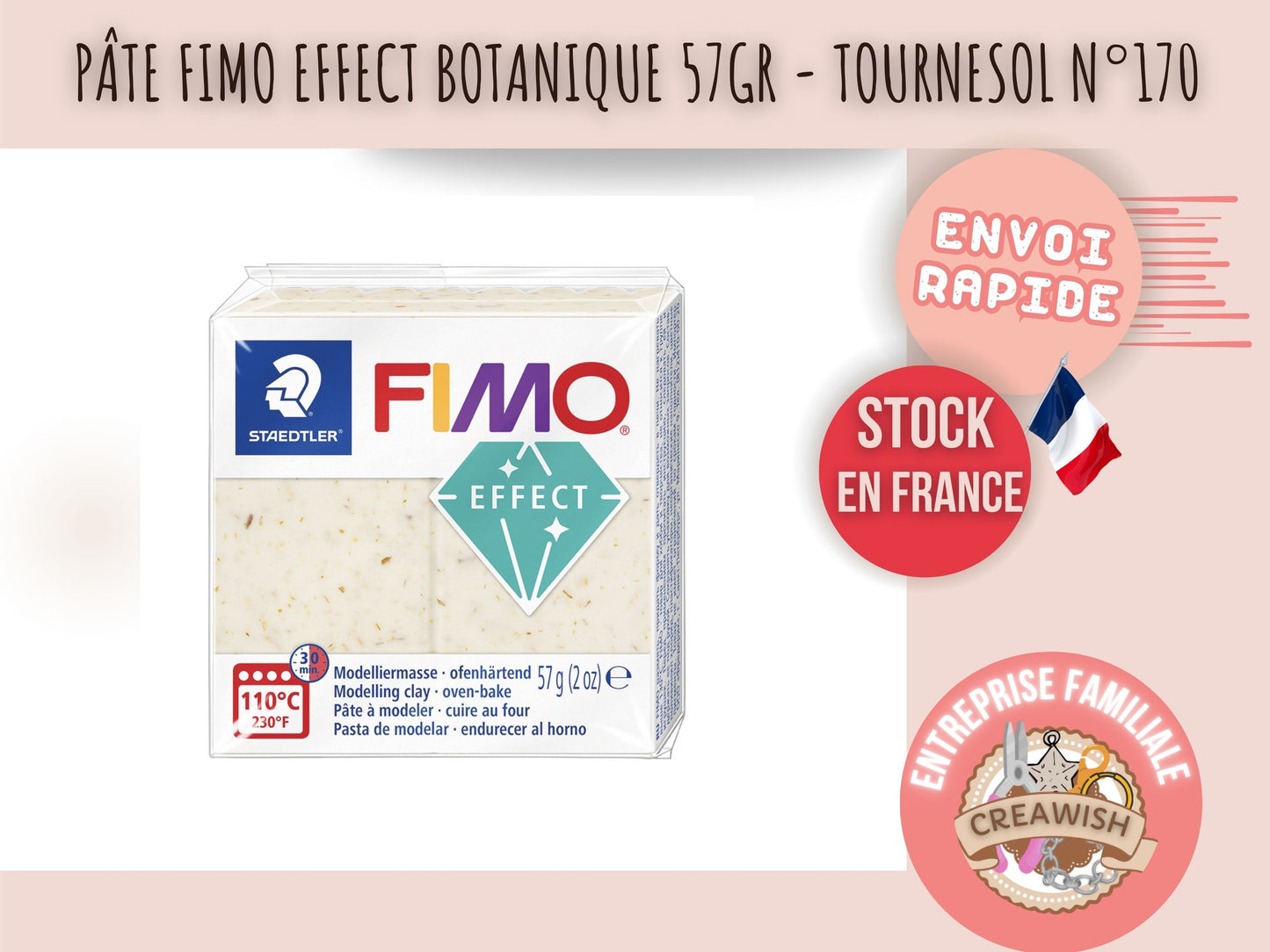 Pâte Fimo Effect botanique 57g – Tournesol n°170