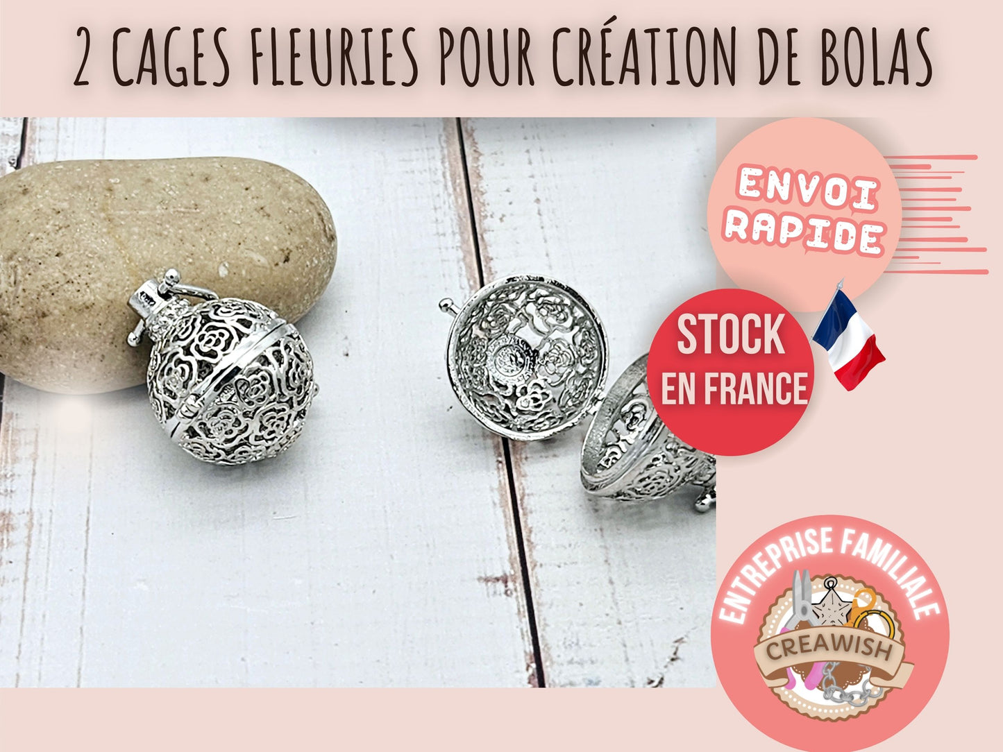 2 cages fleuries pour création bolas de grosesse