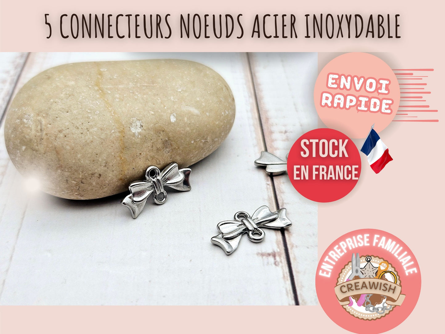 5 connecteurs noeuds acier inoxydable