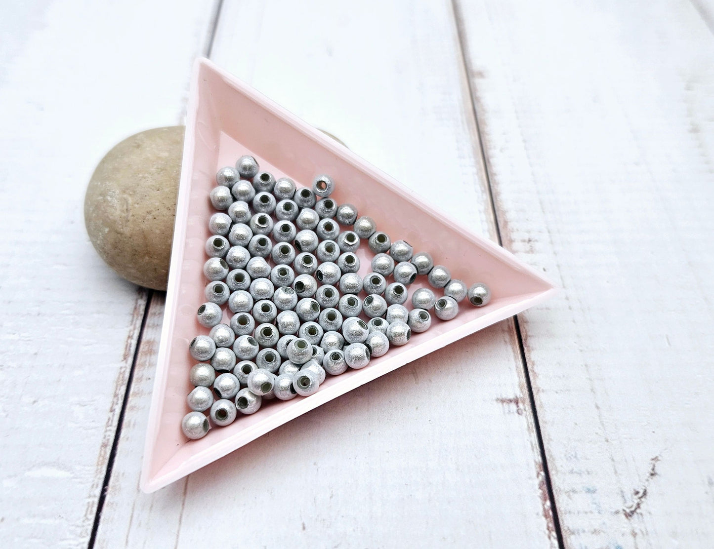 200 perles miracle argentées 4mm
