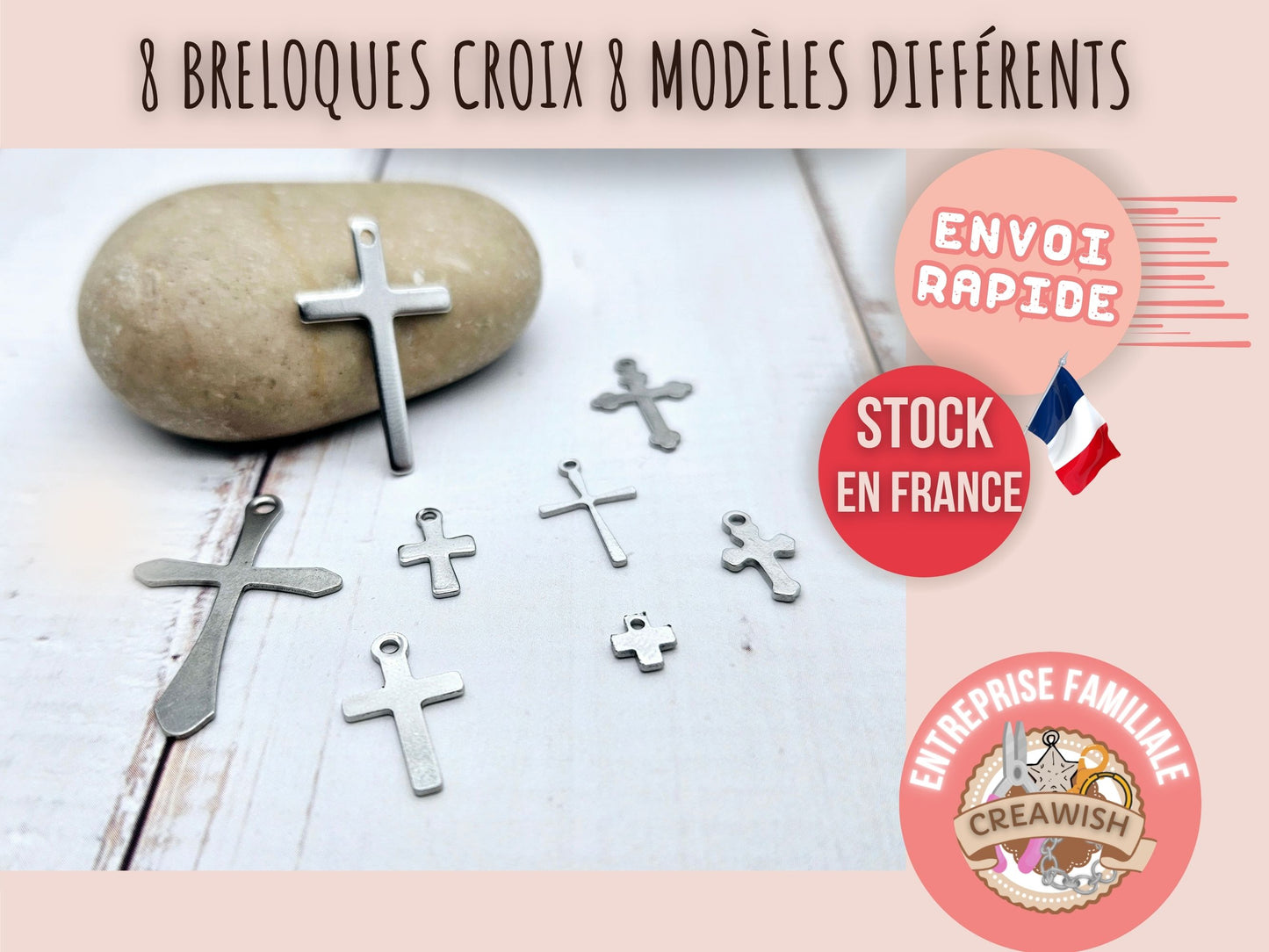 8 breloques croix religion 8 modèles différents