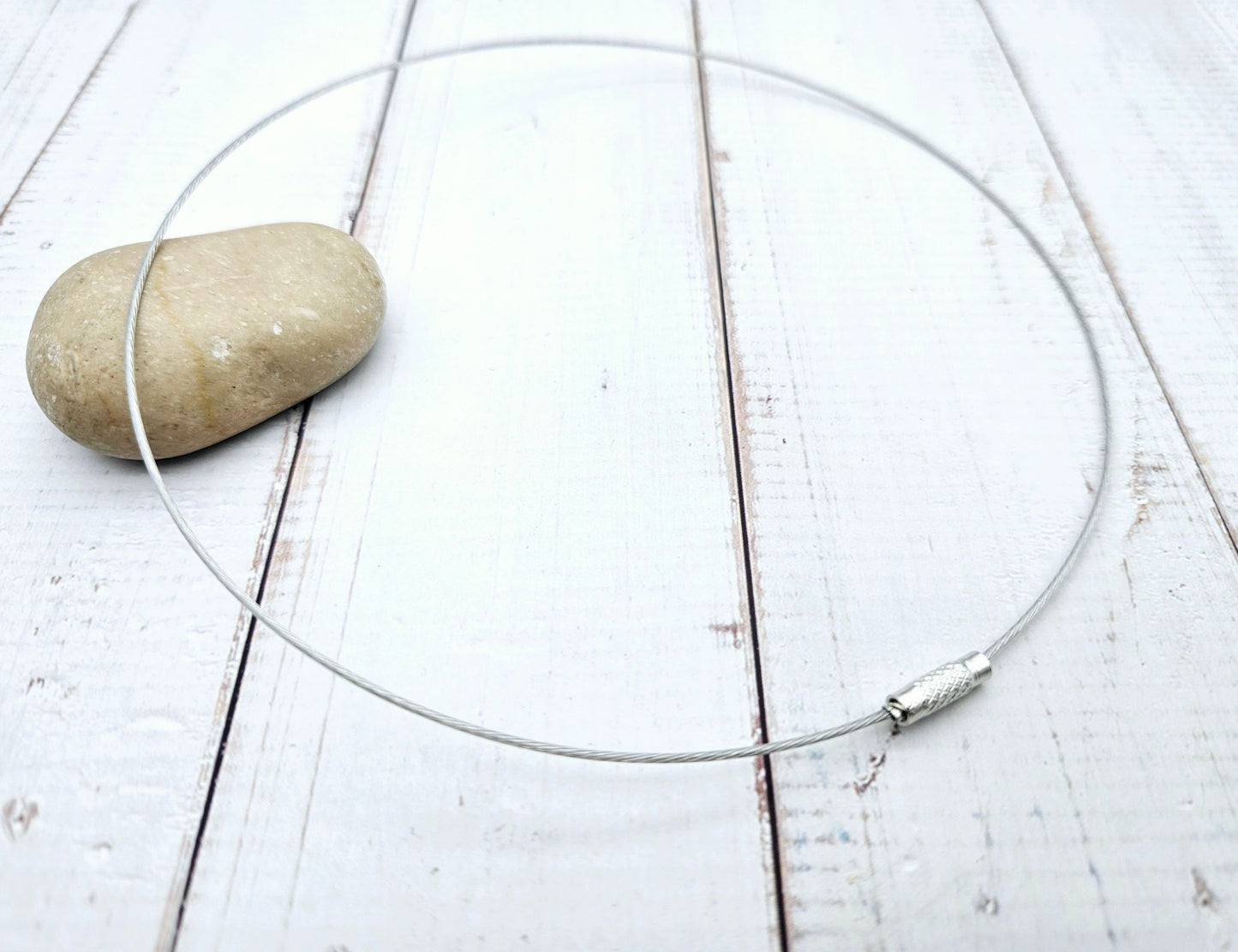 10 tours de cou couleur argent acier inoxydable