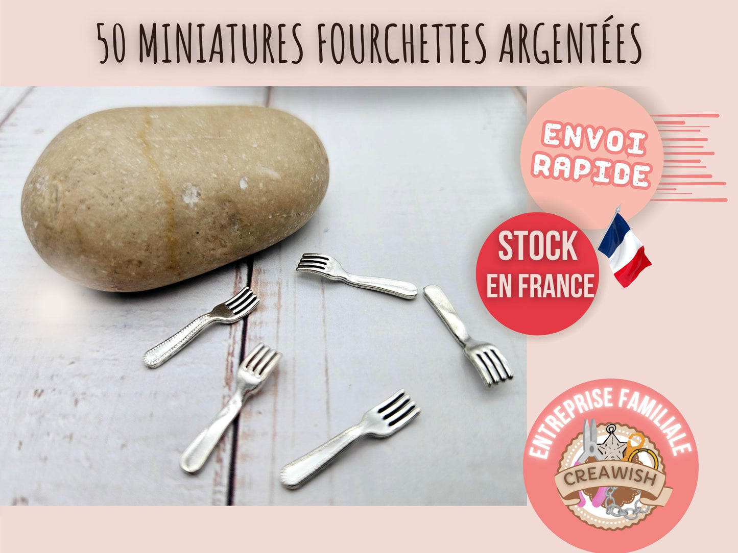50 miniatures fourchettes argentées