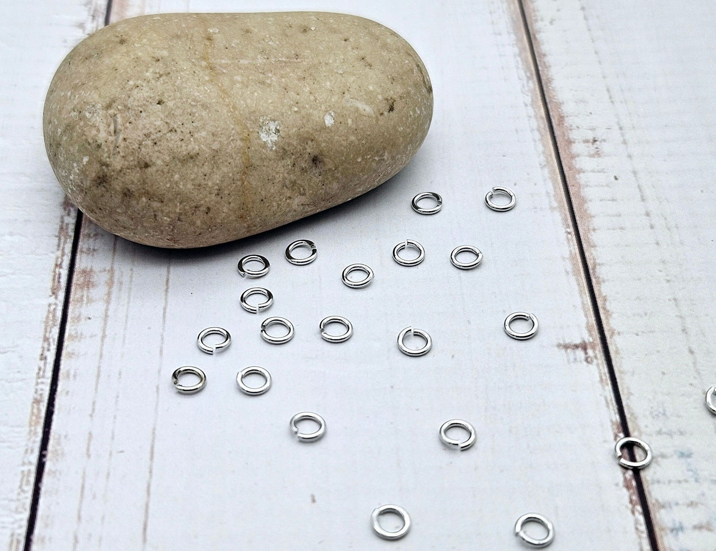 50 anneaux de jonction 4mm argent platine