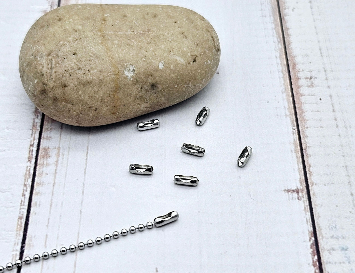 100 fermoirs connecteurs chaîne à billes 1,5mm