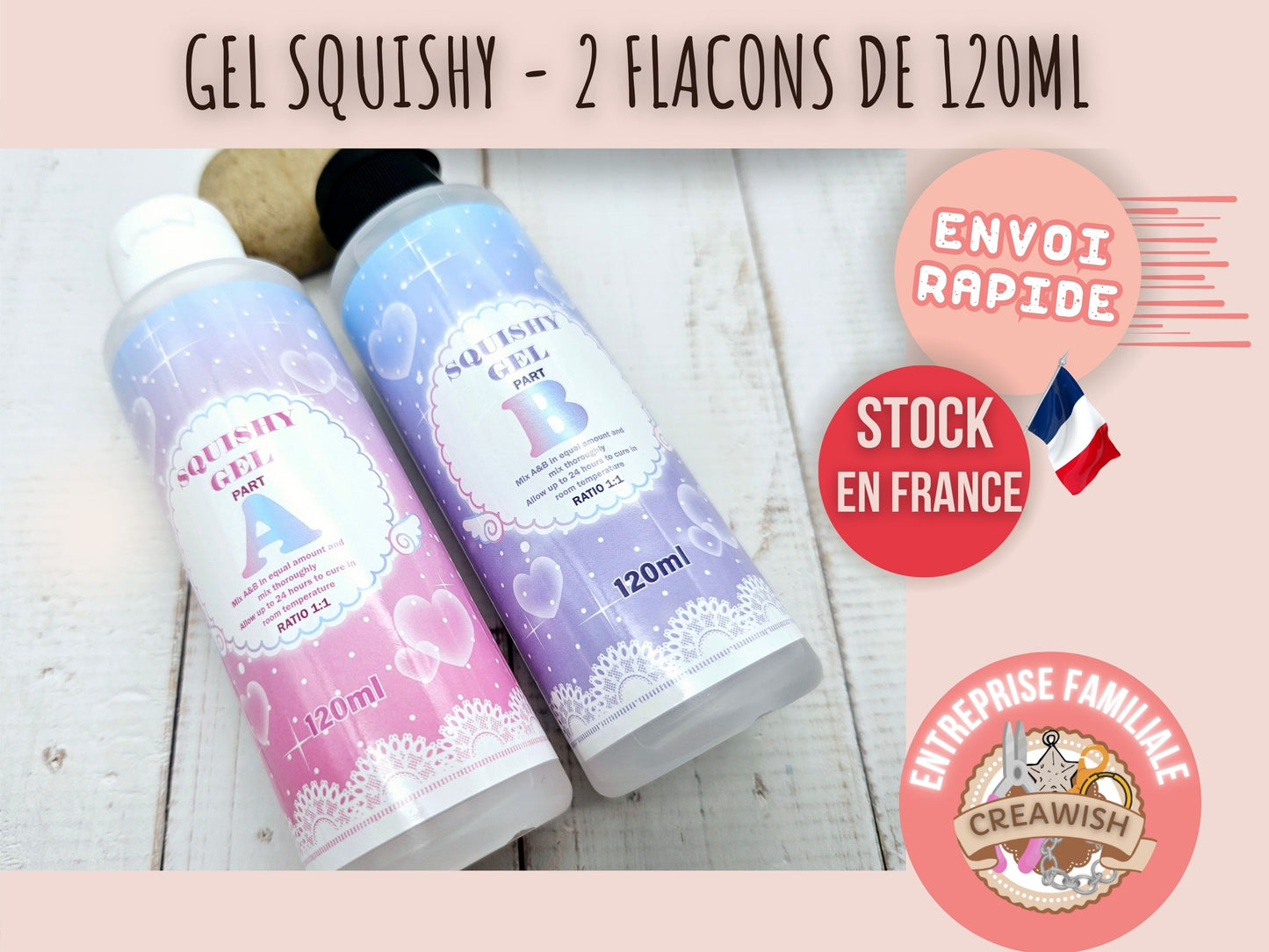 Kit DIY Squishy Silicone – 2 Flacons 120ml à Mélanger
