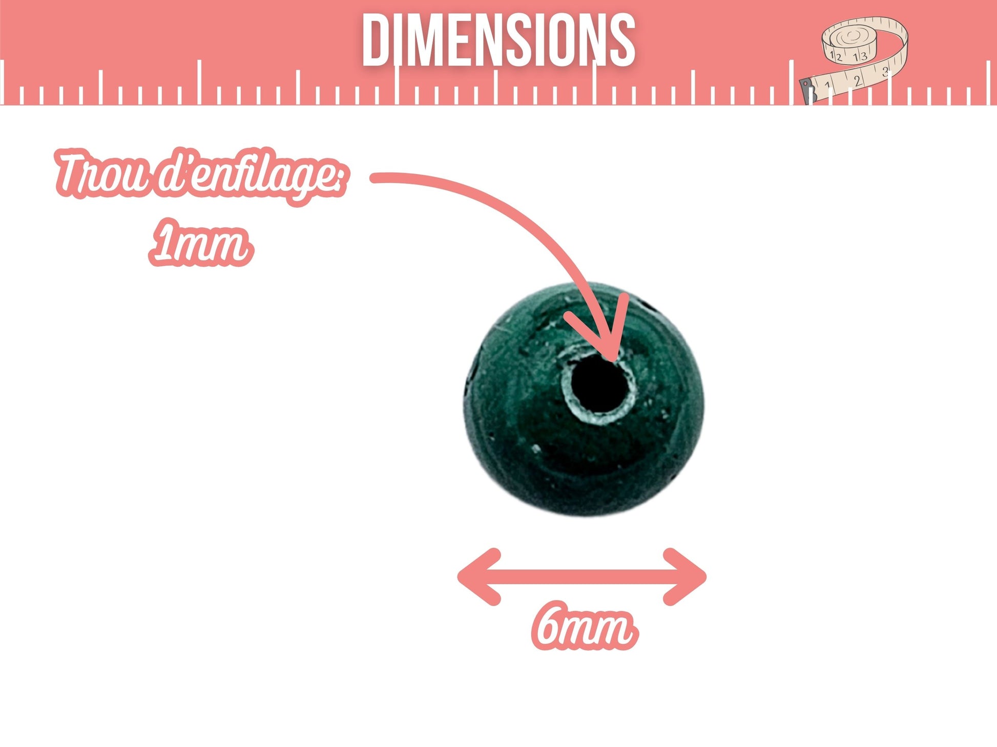 20 perles malachite rondes 6mm