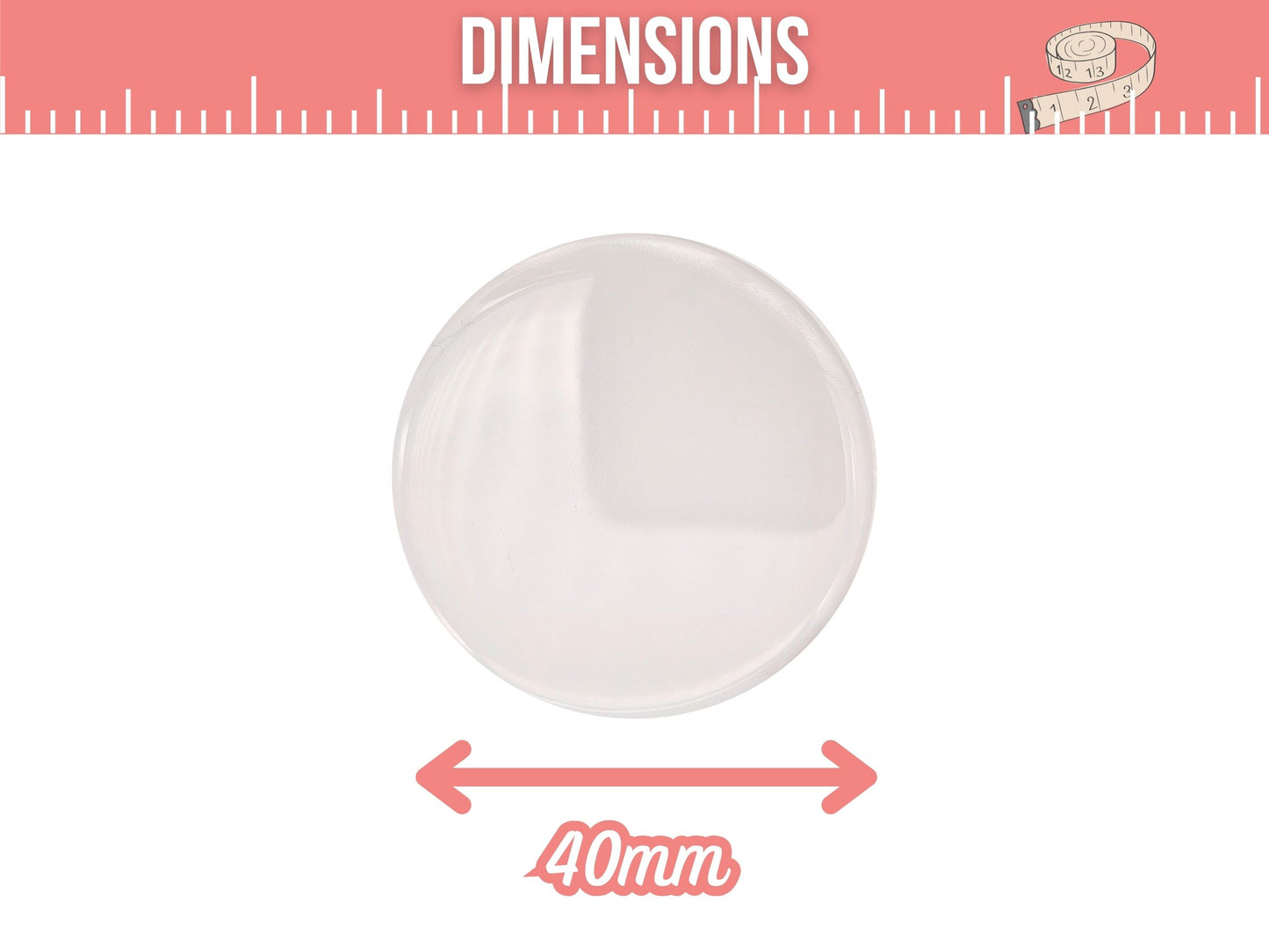 6 cabochons autocollants 40mm pour créations avec cabochons