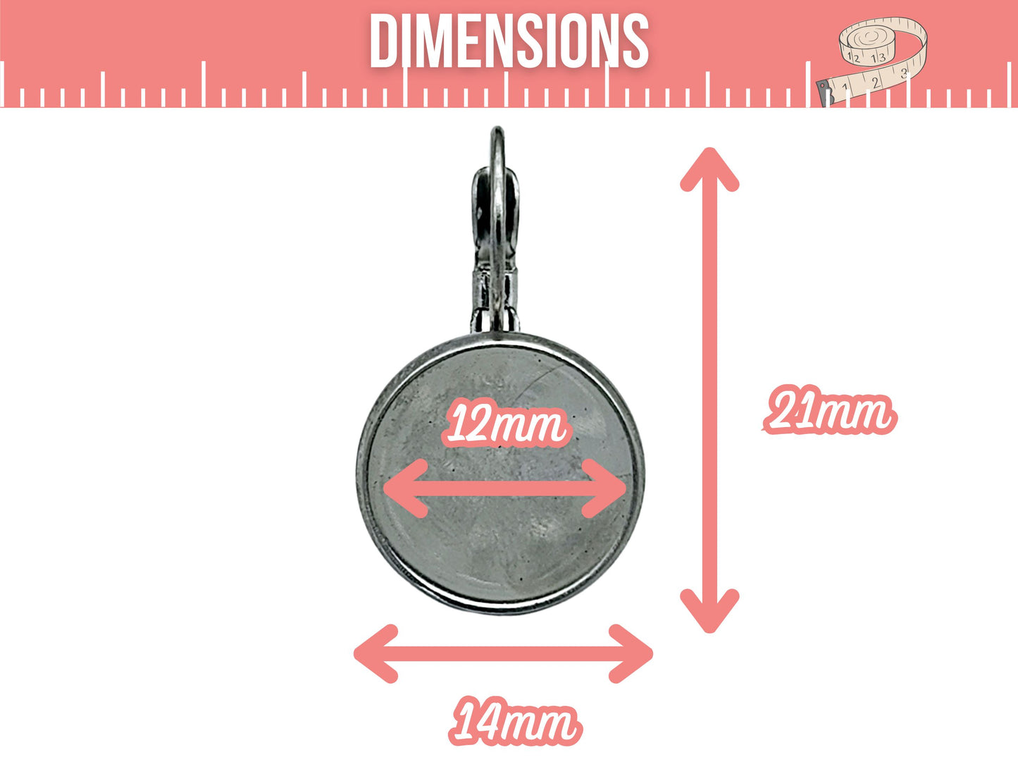 10 dormeuses acier inoxydable plateau cabochon 12mm
