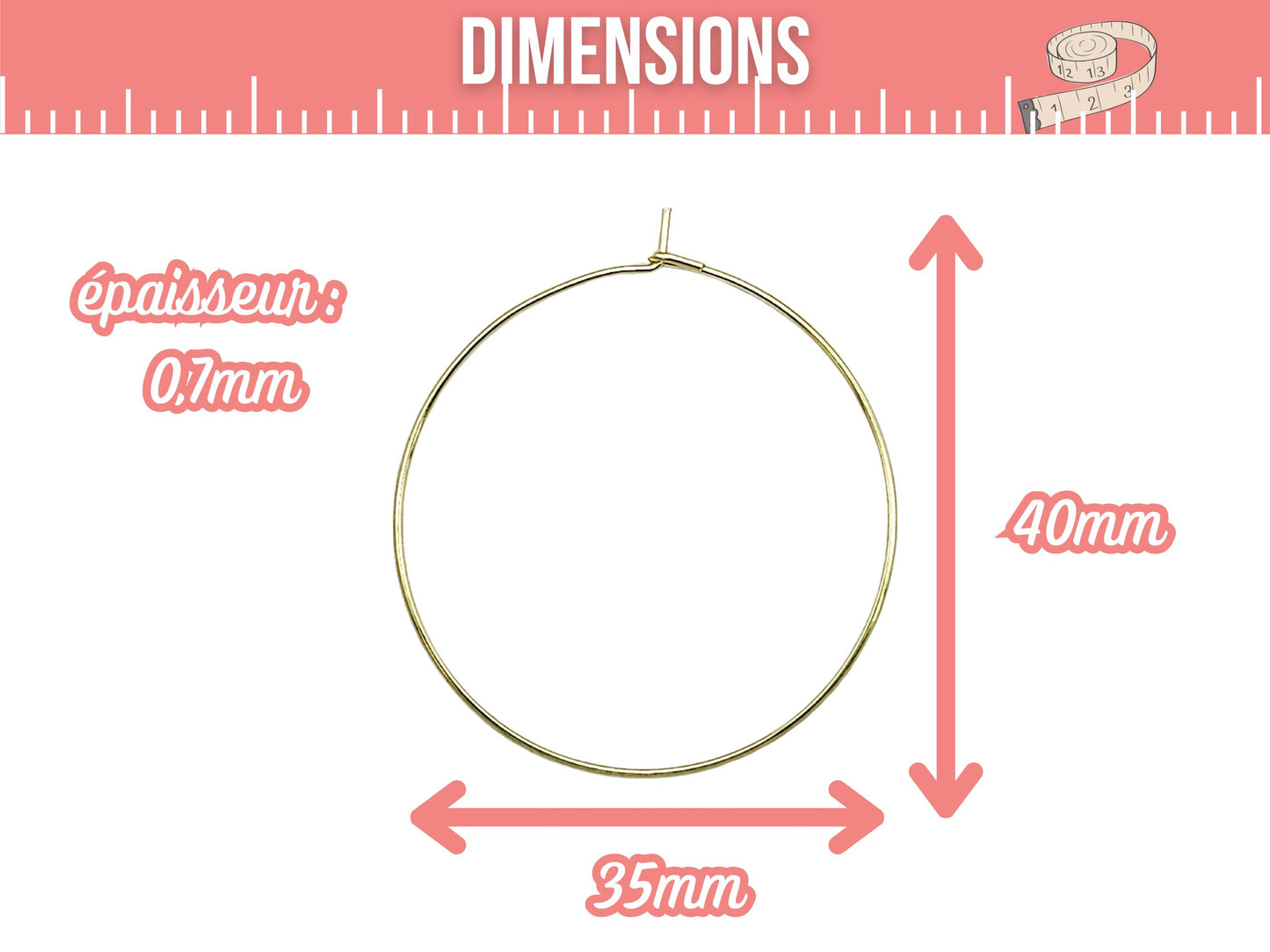 10 créoles rondes 35mm acier inoxydable dorées