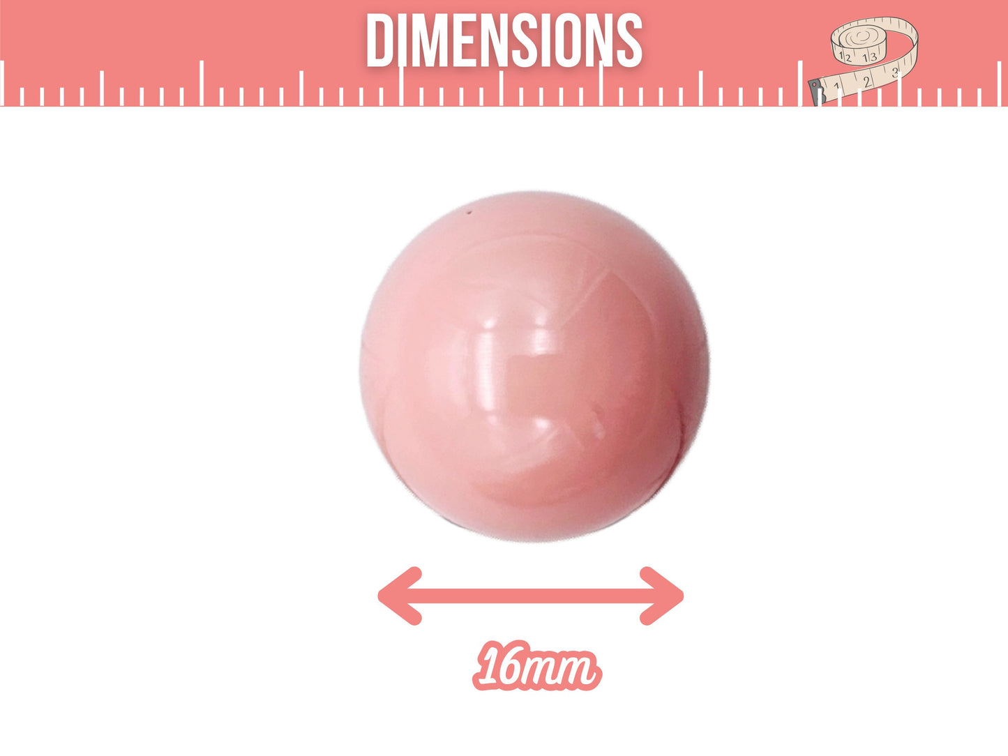 2 perles sonores 16mm couleur vieux rose création bolas de grossesse