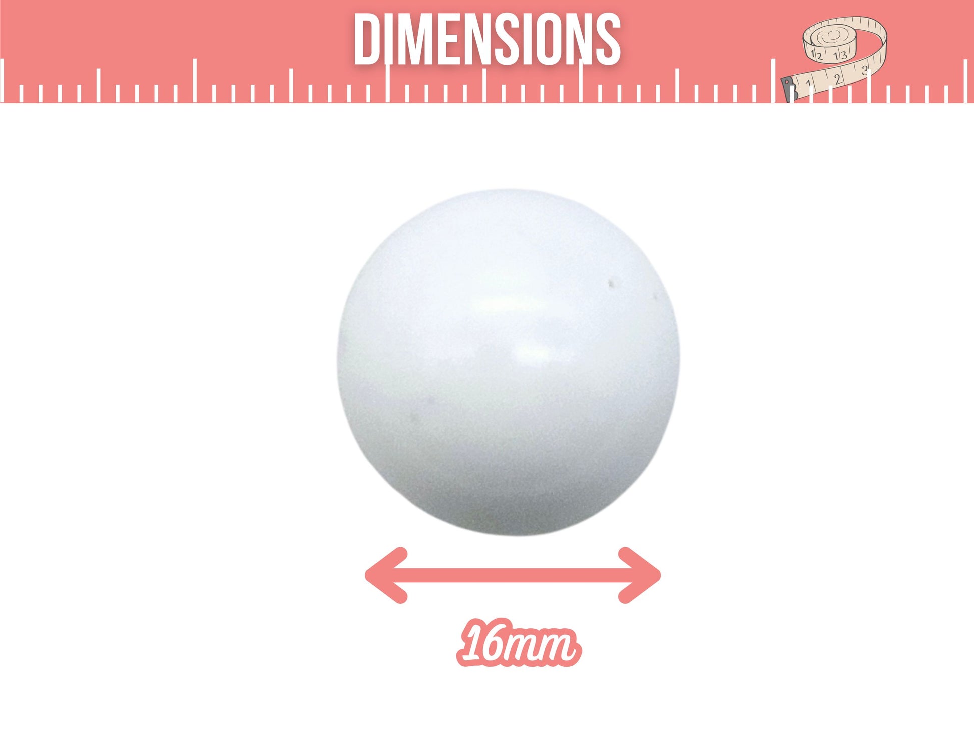 2 perles sonores 16mm couleur blanc création bolas de grossesse