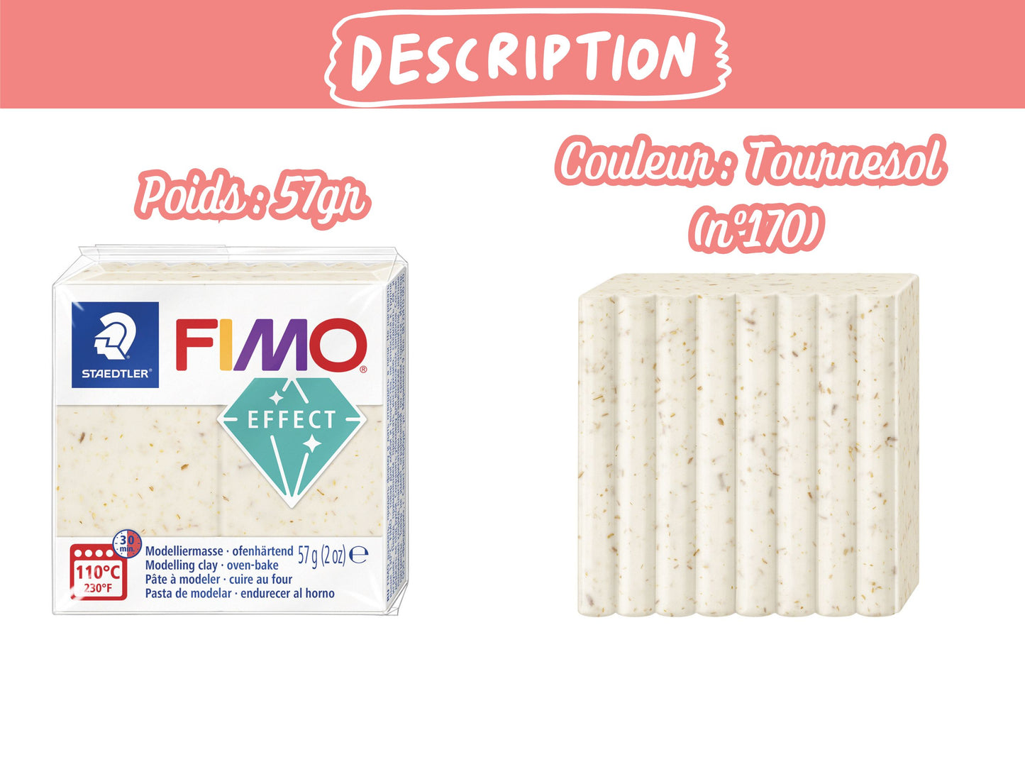 Pâte Fimo Effect botanique 57g – Tournesol n°170