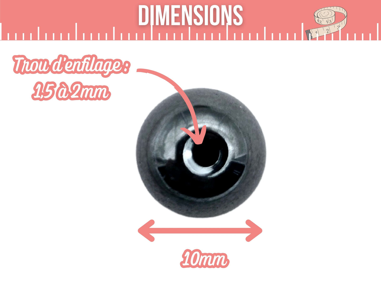 40 perles hématite non magnétique 10mm