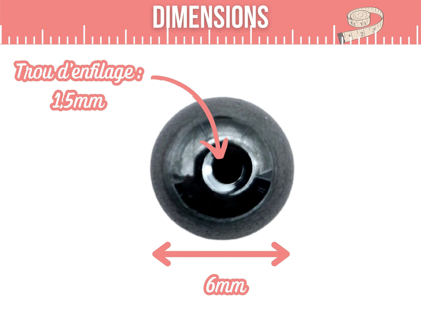 68 perles hématite non magnétique 6mm