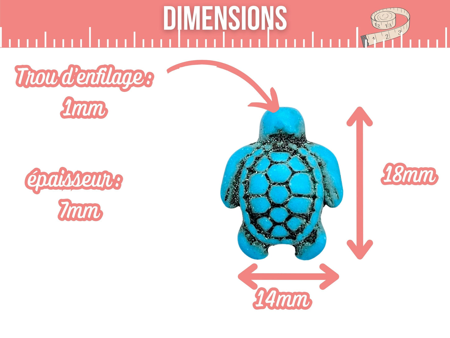23 perles tortue en turquoise synthétique