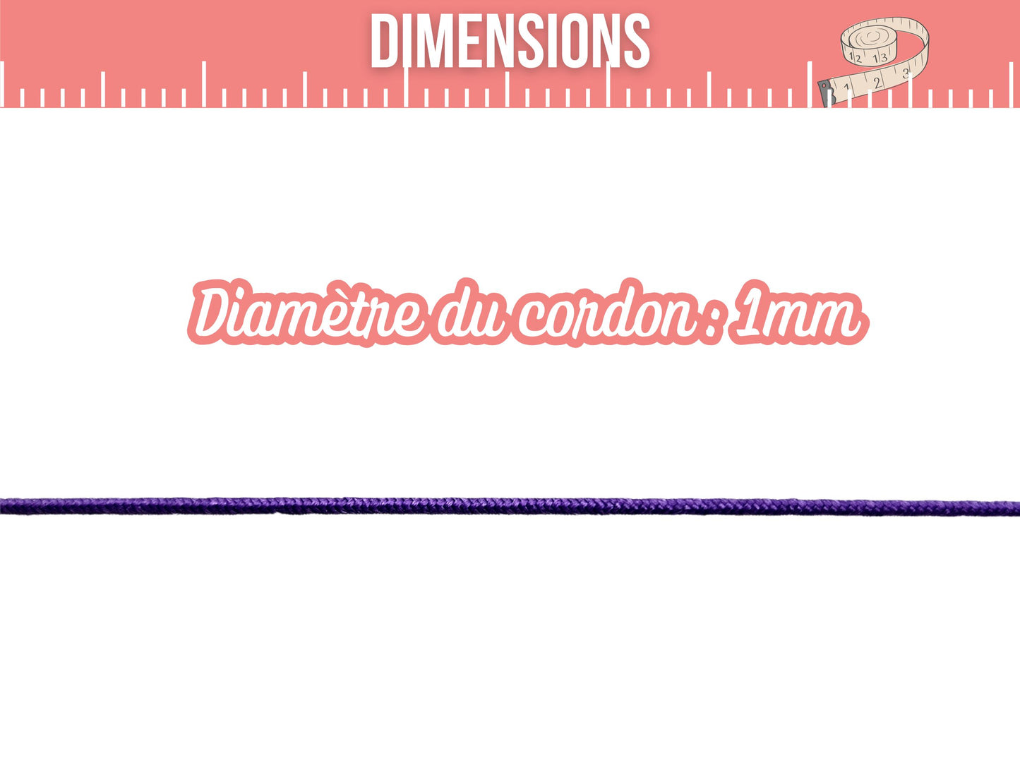 Fil élastique violet 1mm – 22 mètres