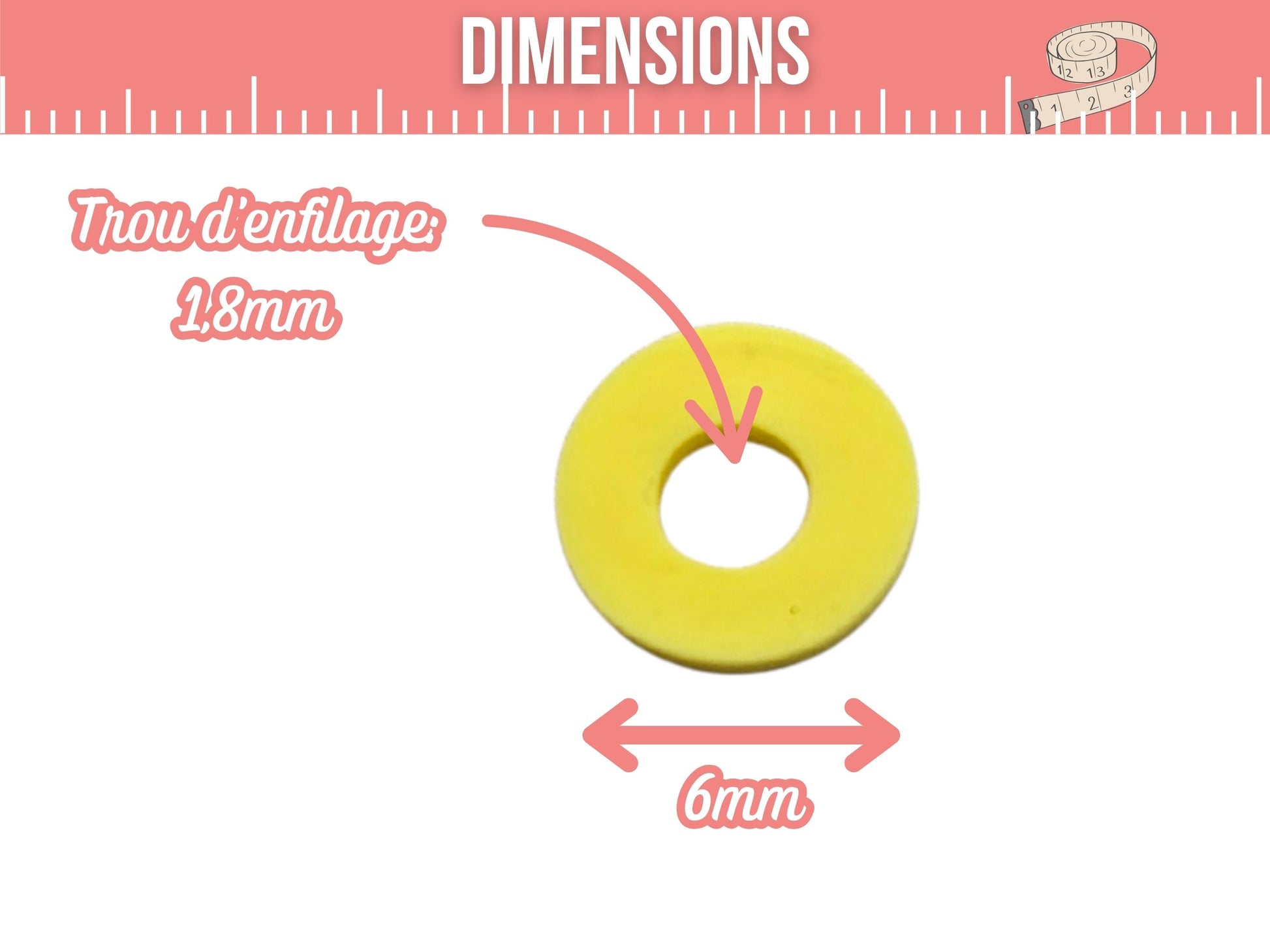 290 perles heishi jaune néon 6mm