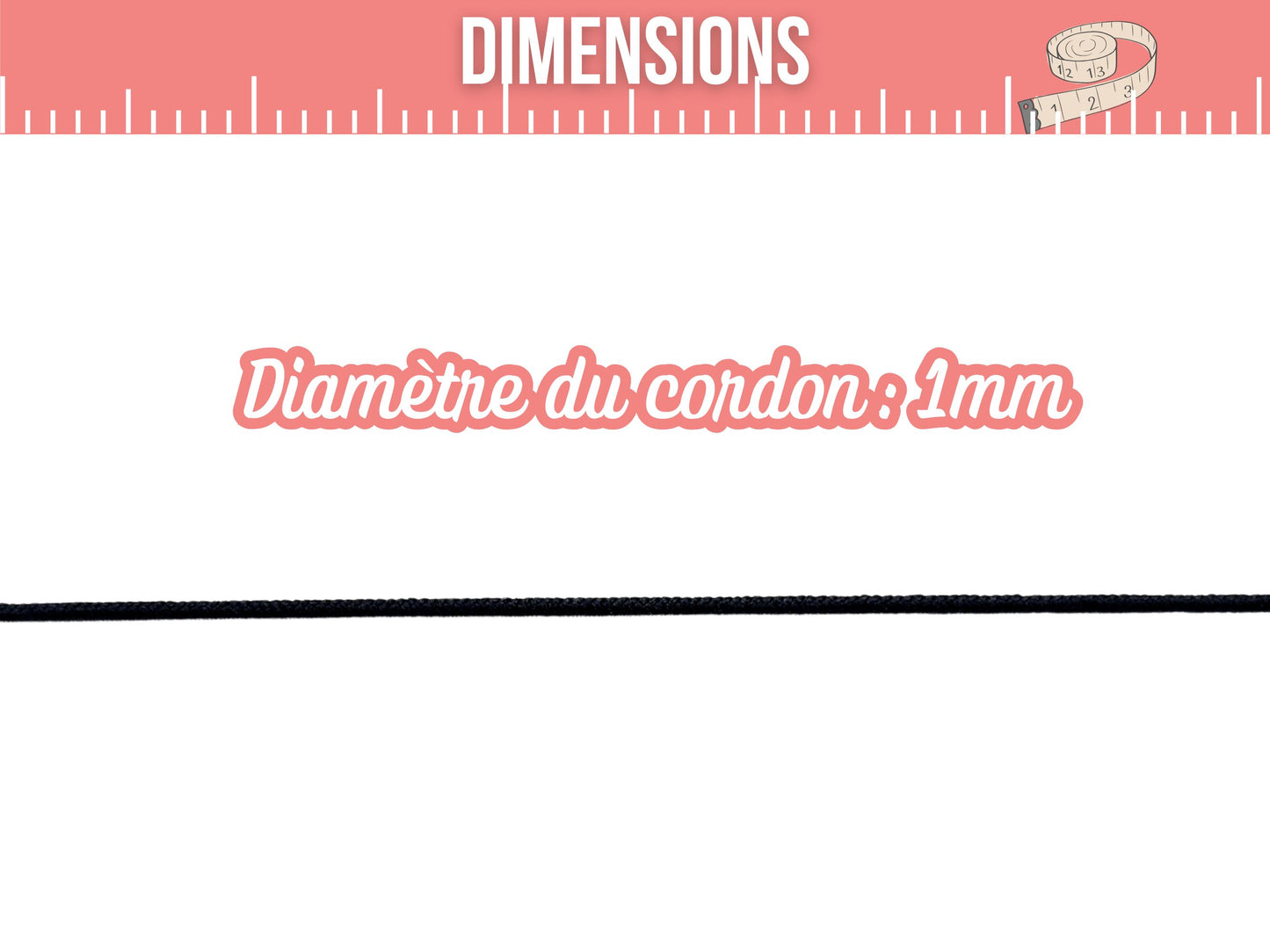 Fil élastique noir 1mm – 22 mètres