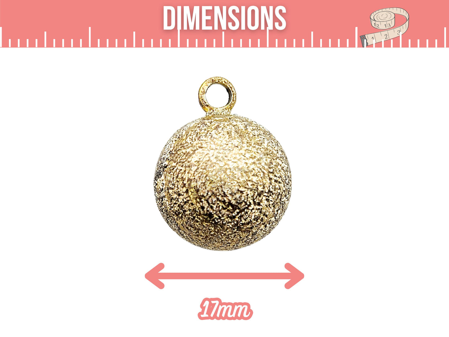 2 pendentifs bola texturé bille sonore or