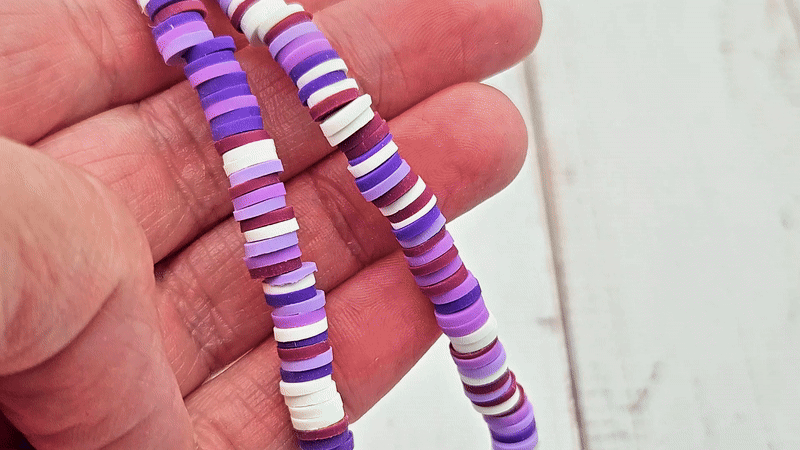 290 perles heishi tons lilas lavande blanc 6mm
