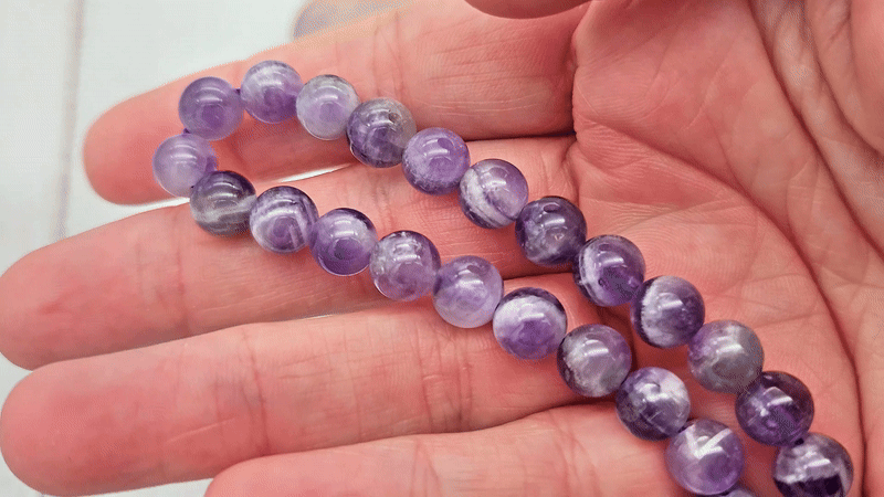 45 perles améthyste véritable rondes 8mm
