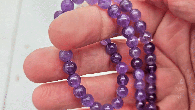 62 perles améthyste véritable rondes 6mm