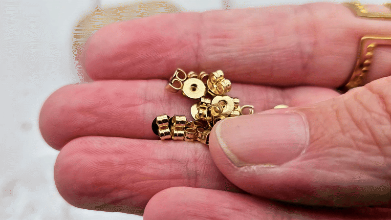 50 bouchons stoppeurs papillons acier inoxydable doré pour boucles d'oreilles