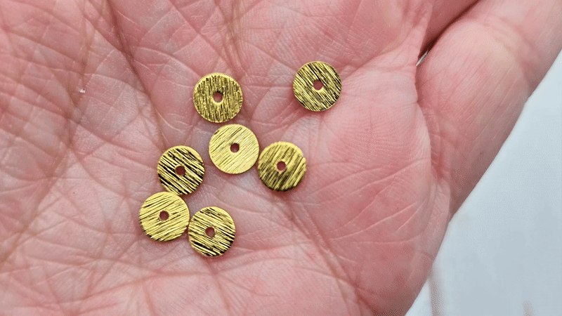 20 perles heishi striées dorées 6mm