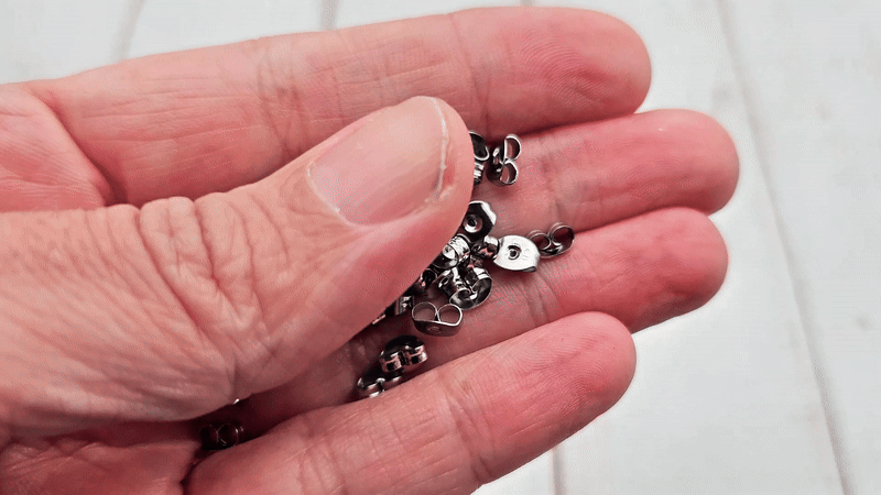 50 bouchons stoppeurs papillons acier inoxydable pour boucles d'oreilles