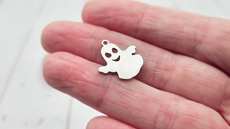 5 breloques fantôme halloween acier inoxydable