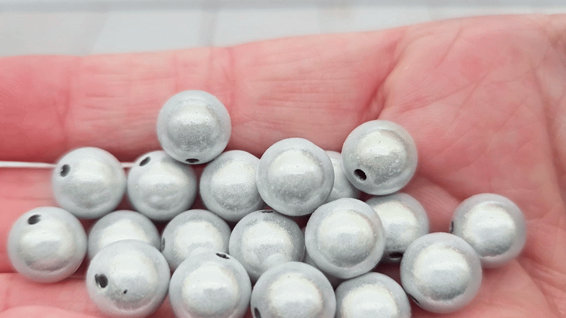 30 perles miracle argentées 10mm