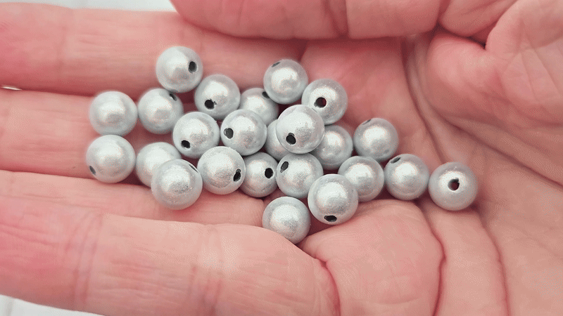 45 perles miracle argentées 8mm
