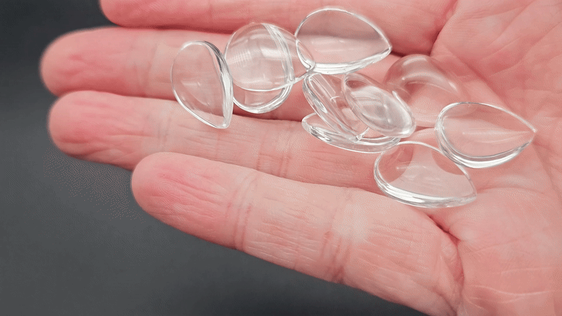 20 cabochons en verre goutte 18x13mm