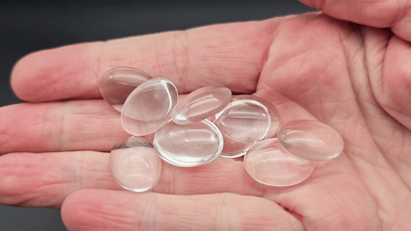 20 cabochons en verre forme ovale 18x13mm