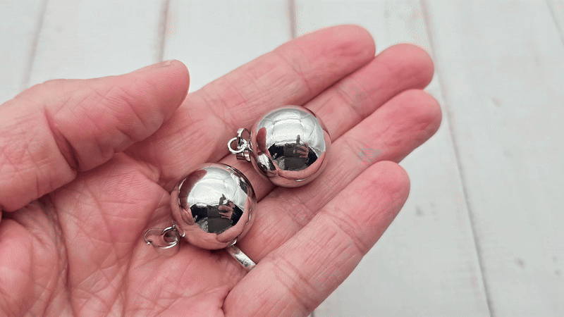 2 pendentifs bola bille sonore 20,5mm argenté - Avec bélière