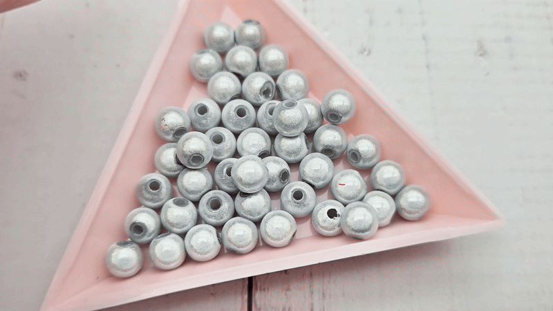 100 perles miracle argentées 6mm