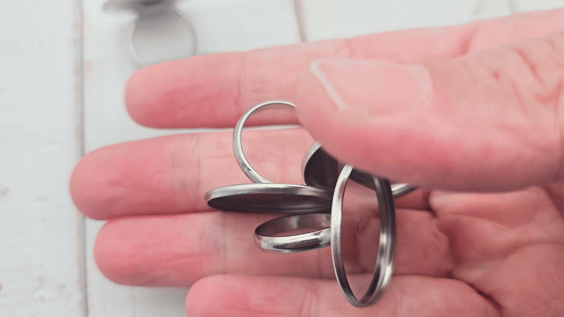 5 bagues plateau cabochon 25mm acier inoxydable