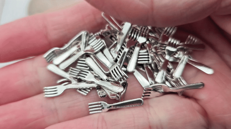 50 miniatures fourchettes argentées