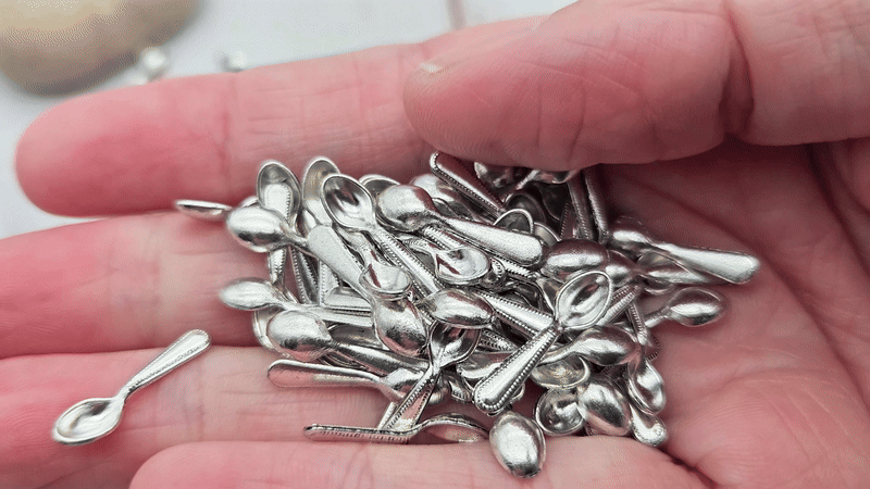 50 miniatures cuillères argentées