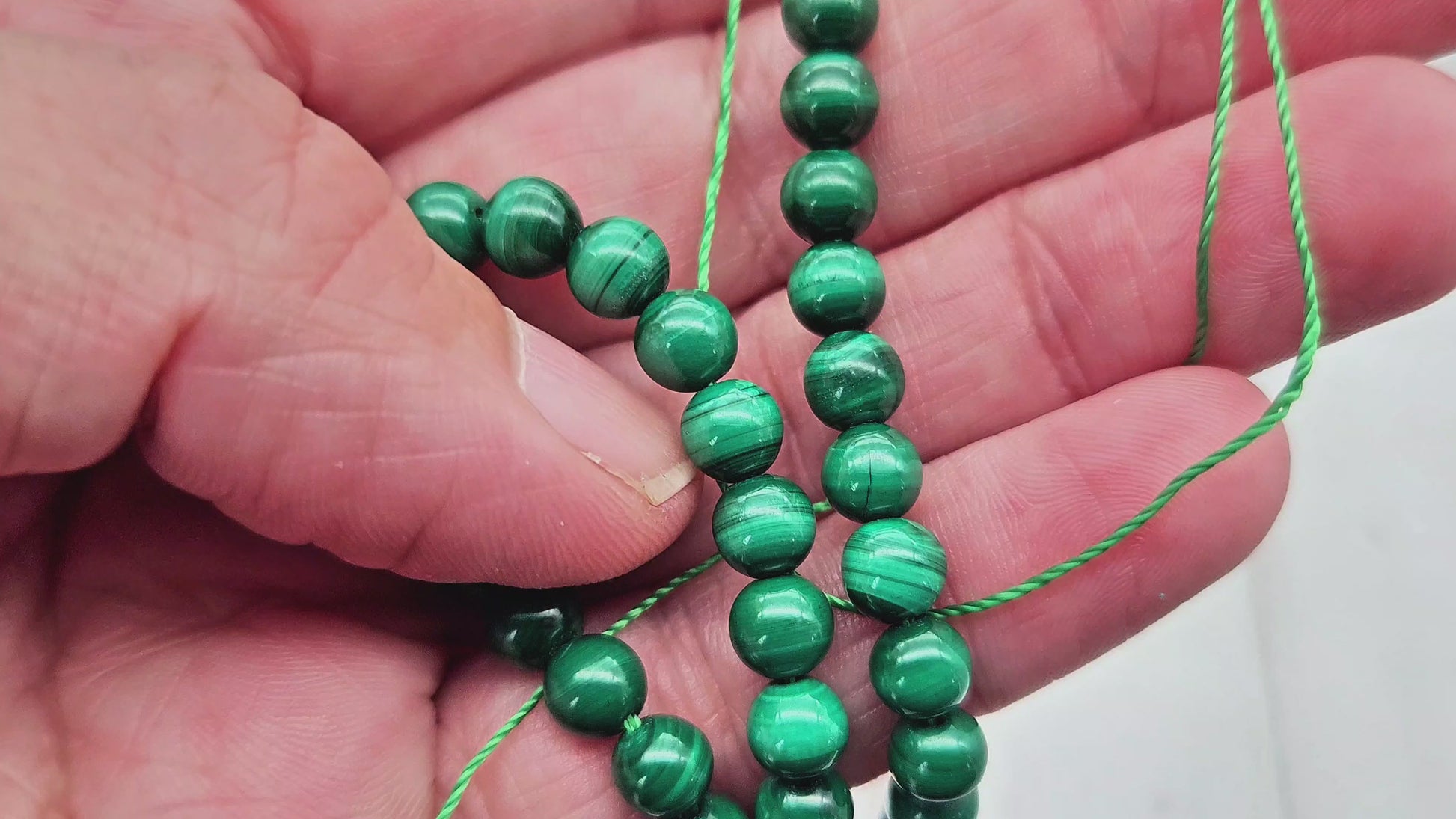 20 perles malachite rondes 6mm